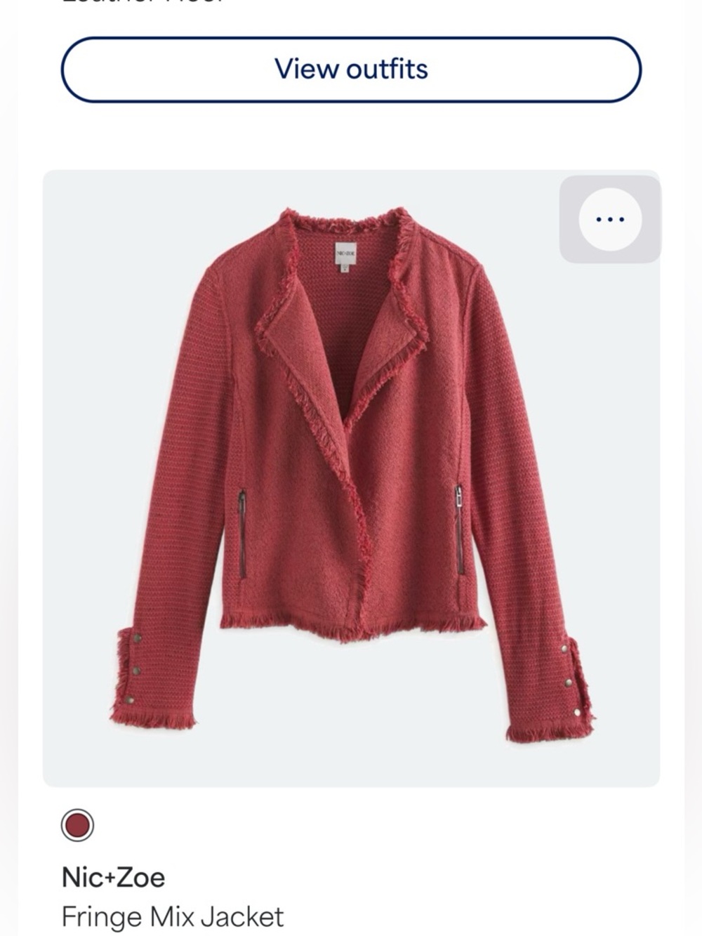 NIC+ZOE Fringed Mix Jacket - Rose Red